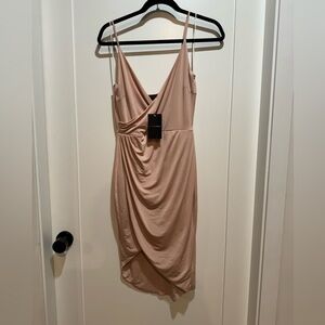 JLUXBASIX Natural Wendy Wrap Dress size Medium BNWT